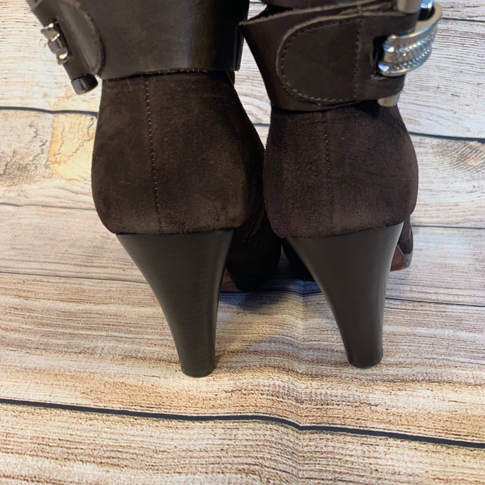 Brown suede boots